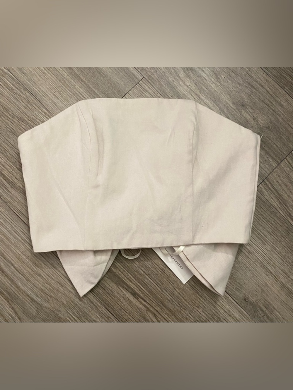 Anthropologie Hutch Cream Bow Tie Strapless Crop Top